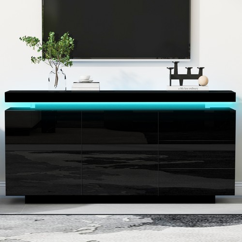 Sideboard 140cm high - sideboard, gloss