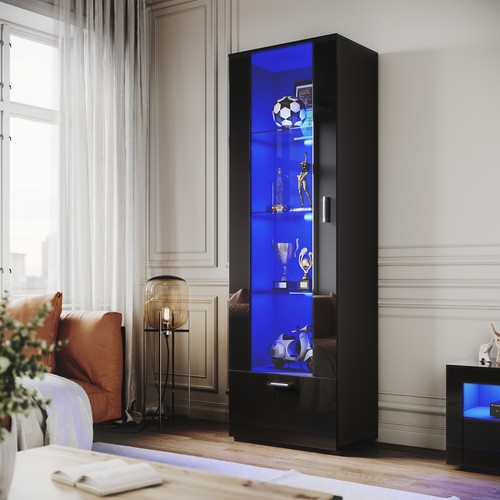 High gloss display cabinet - high,